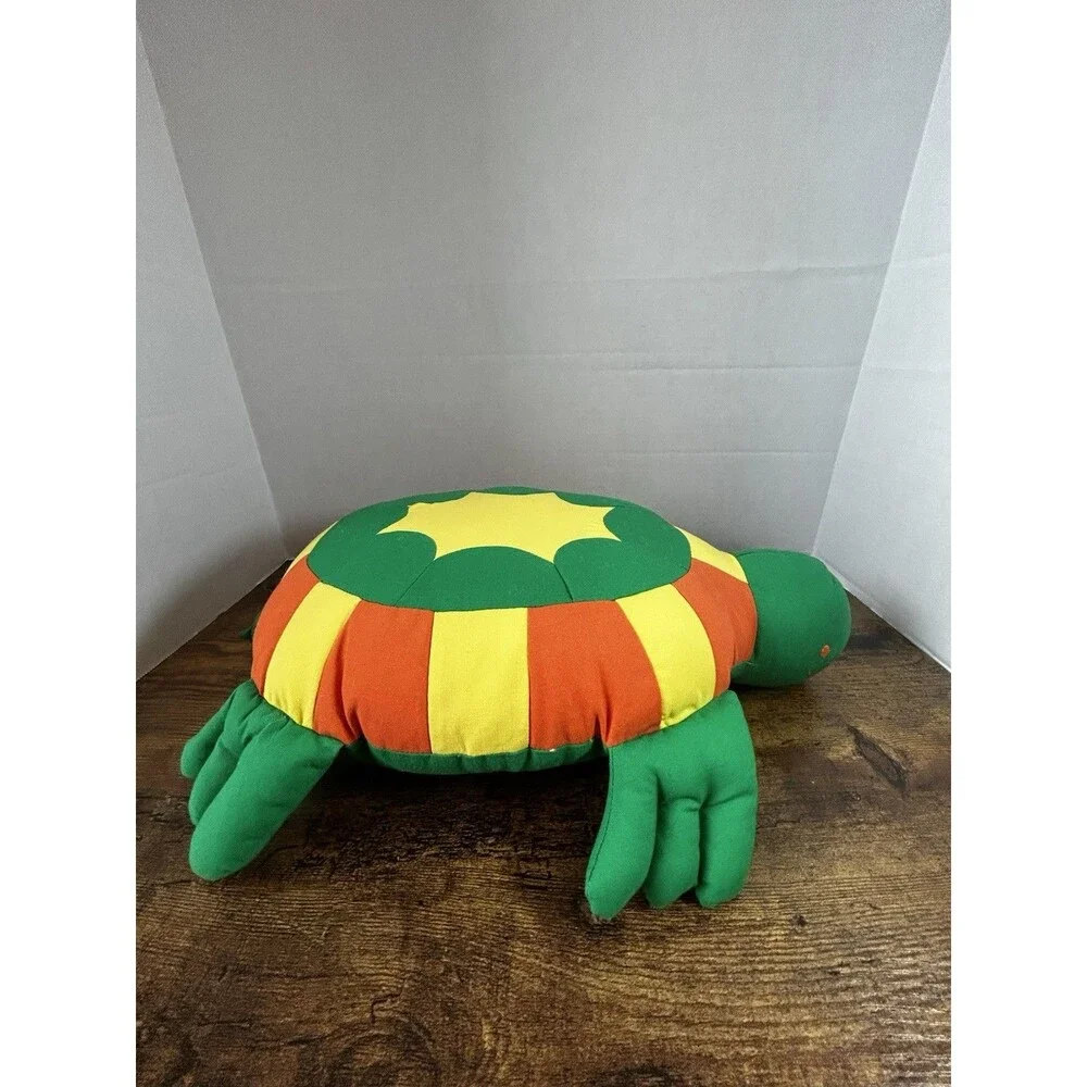 Vintage Pier 1 Imports Turtle Plush Pillow Retired HTF Tropical Decor 17 Inch